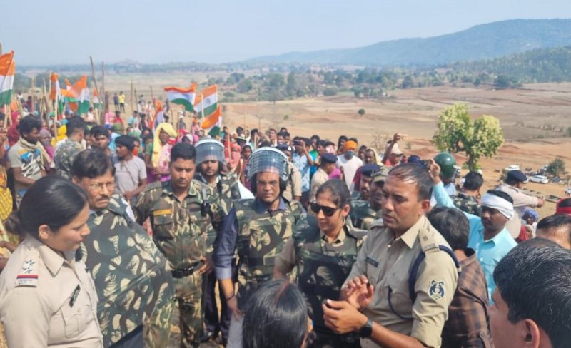 Villagers protest