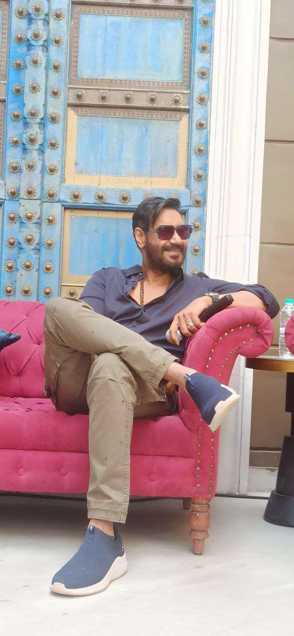 अभिनेता अजय देवगन पहुंचे राजस्थान पत्रिका के झालाना कार्यालय में