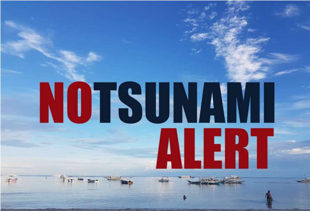 no tsunami alert