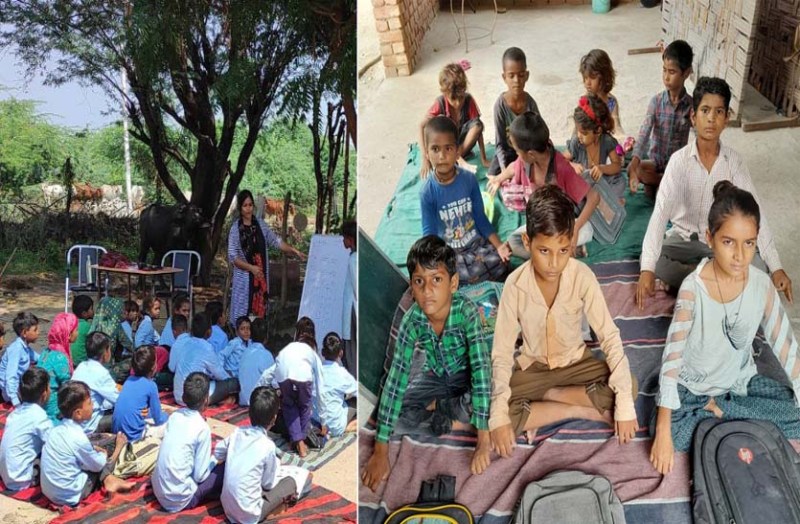 शिक्षा के हाल: कोई पेड़ के नीचे संचालित तो कोई आश्रम में चल रहा स्कूल