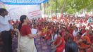 Anganwadi-Usha workers on strike for demands