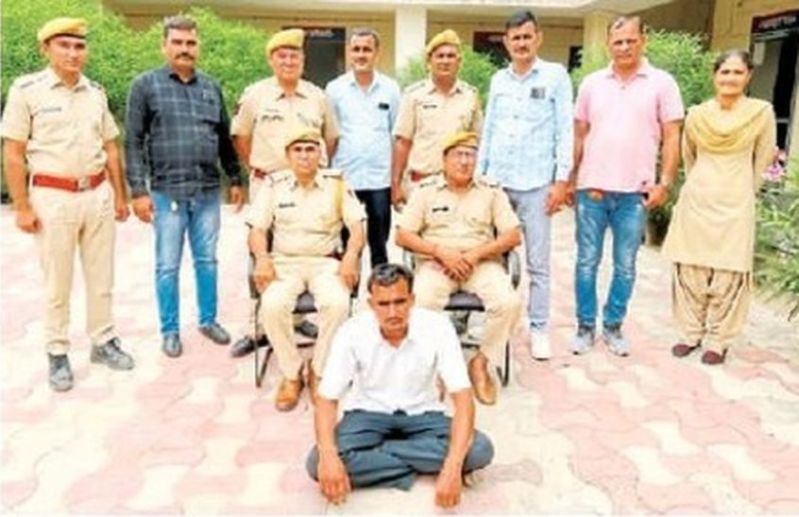 गुड़ामालानी. पुलिस की गिरफ्त में आरोपी।