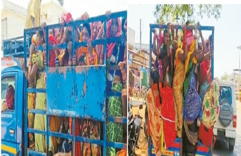 शादी के सीजन में मालवाहकों से ढो रहे बारात, ट्रैफिक पुलिस नहीं करती कार्रवाई