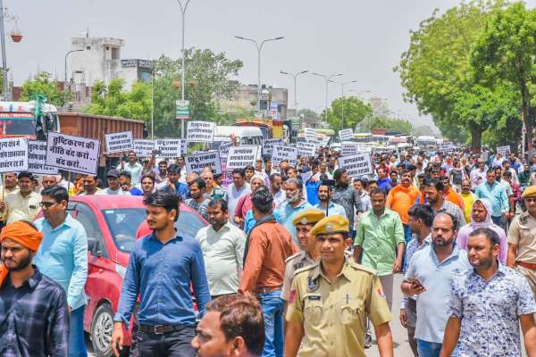 demo by bjp at sanganer