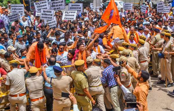 demo by bjp at sanganer