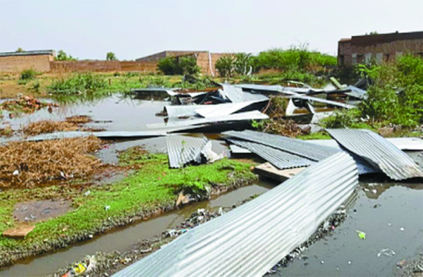 Patrika Photo Gallery:  अंधड़ का कहर: सैकड़ों खम्भे धराशायी, तार टूटे, बिजली तंत्र तहस-नहस
