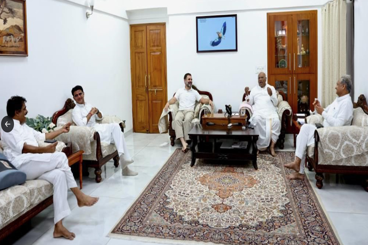 Chief Minister Ashok Gehlot and his party colleague Sachin Pilot