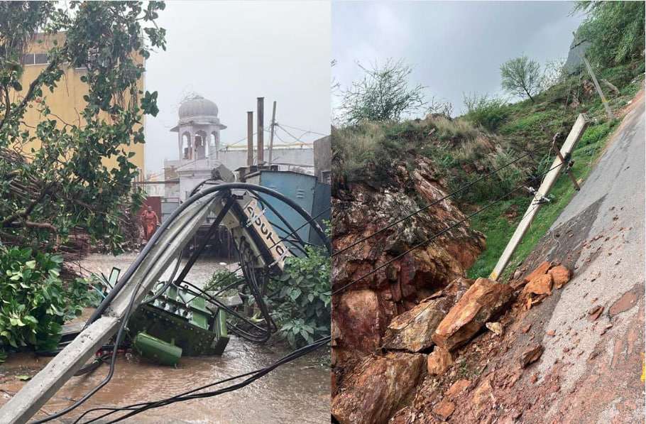 Due To Cyclone Rain In Rajasthan Power System Has Collapsed Due To Water Everywhere