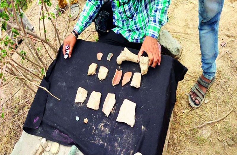 Bones, clay idols found from ancient Nagdah Yagya Tekri