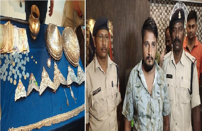 Theft in Chandi temple along with pregnant wife