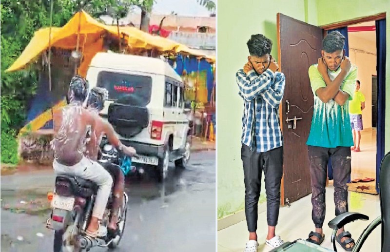 साबुन लगाकर कर रहे थे बाइक स्टंट, पुलिस ने धोया, वायरल हुआ ये वीडियो