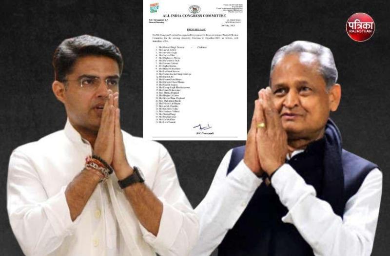 Congress Election Committee Announced For Rajasthan Assembly Election 2023 CM Ashok Gehlot and Sachin Pilot included