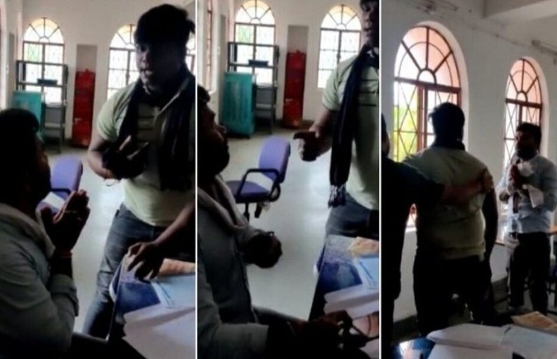 The employee spoke obscenely, got suspended