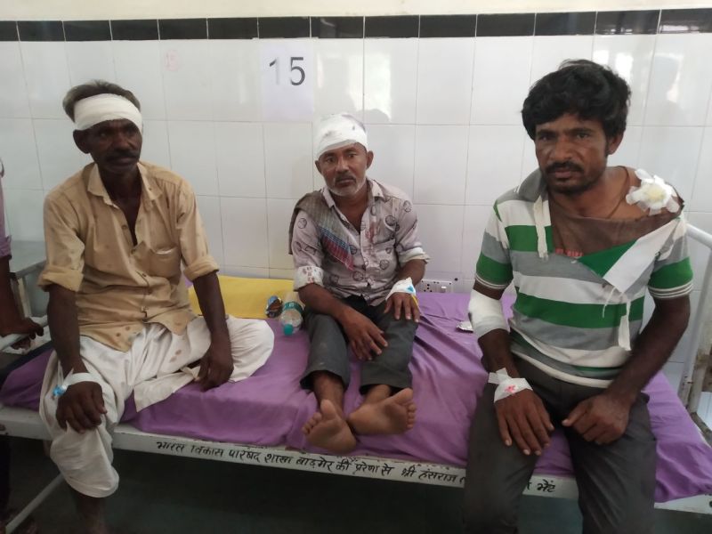 मिनी बस बेकाबू होकर पलटी, 1 की मौत, 14 यात्री घायल