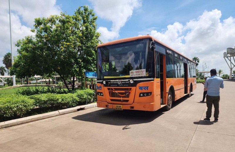 City bus service started from Raipur airport to Durg