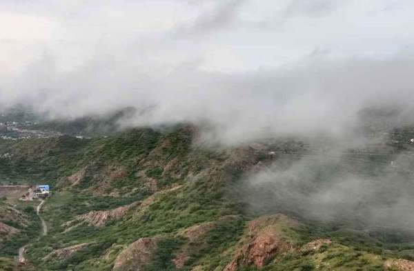 clouds in hills of barmer