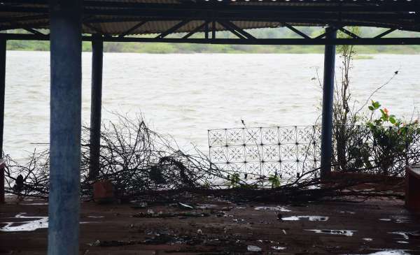The wall of Foysagar lake was broken. Water filled in the surrounding