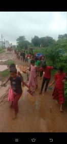 road covered with mud