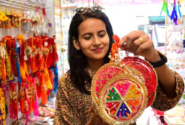 colorfull rakhi in ajmer market