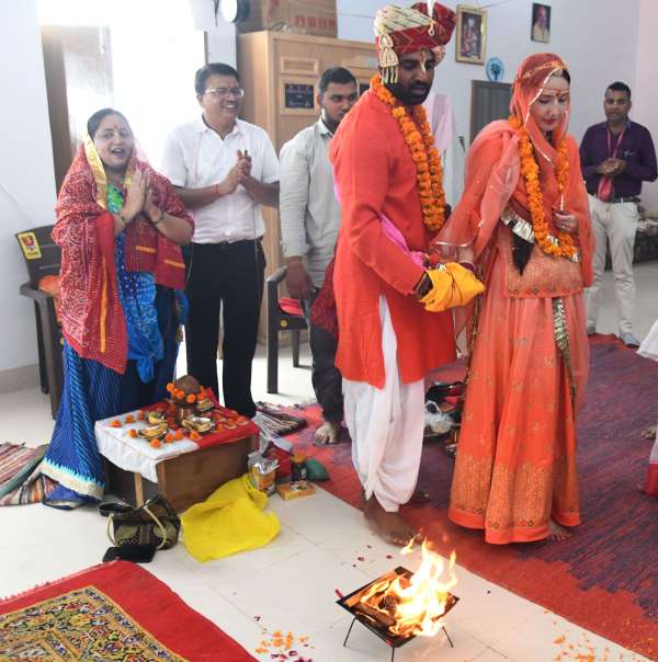 The Russian bride has come on a journey across the seven seas to take