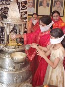 Reading of Kalpasutra, Snatra Puja, Samayik, Pratikraman, Aarti and devotion done at night