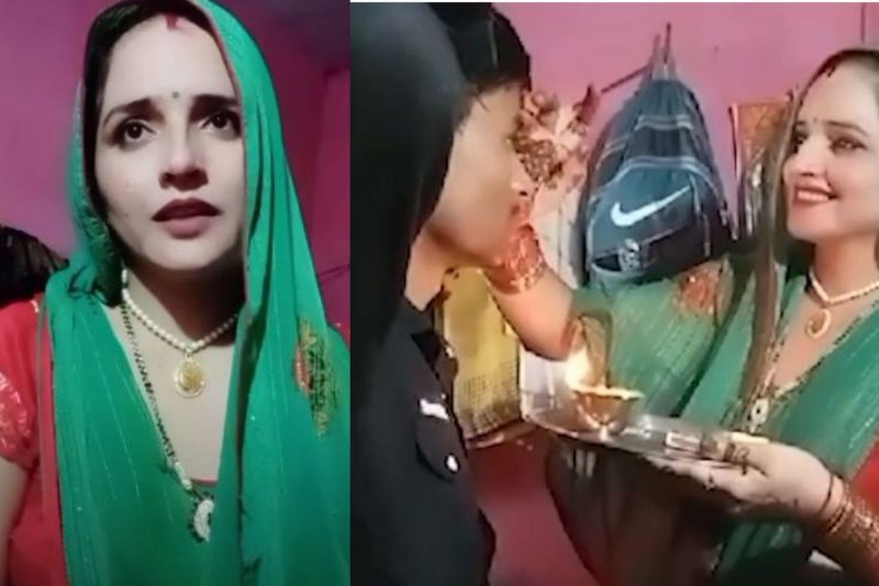 Seema haider celebrated hariyali teej with his sachin meena family