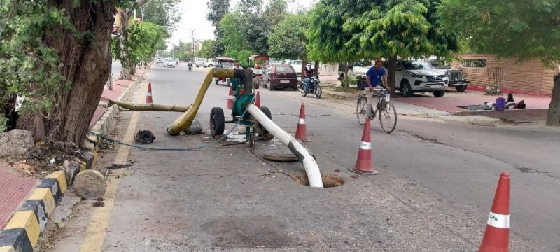 Half incomplete sewer project even after six years