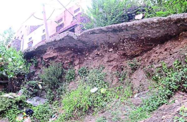 cracks in the rocks have widened