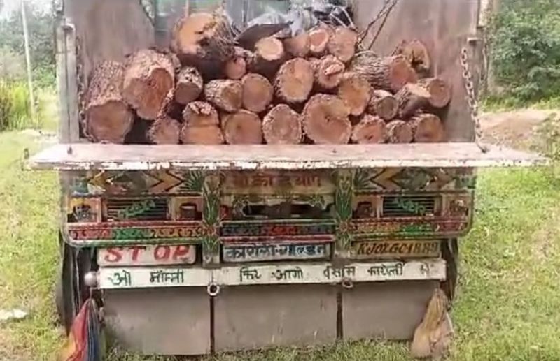 देखें वीडियो : वन विभाग ने रोका तो ट्रक चढ़ाने का किया प्रयास, 25 क्विंटल की खैर की लकड़ी जब्त