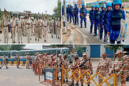 नूंह में भारी फोर्स तैनात
