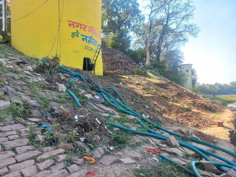 600 meter pitching of Narmada banks will be built from Kori Ghat to Ci