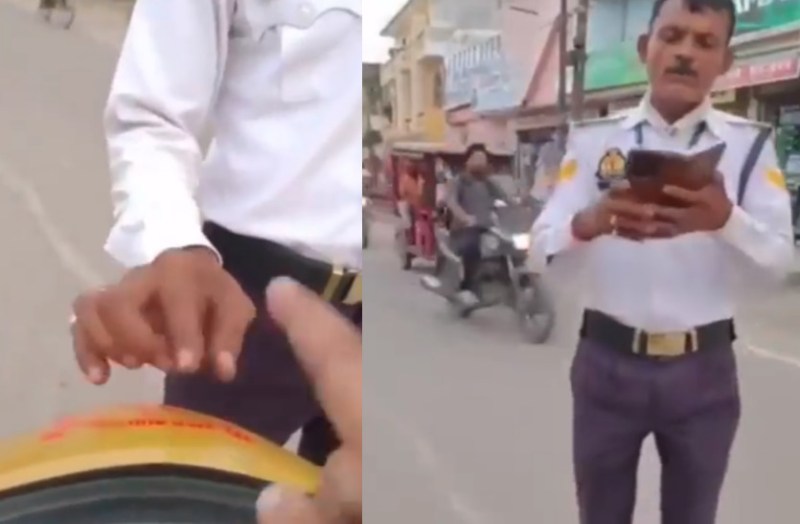 Fact Check: khatu shyam sticker scooty challan video viral rajasthan police truth
