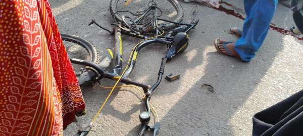 people blocked the road