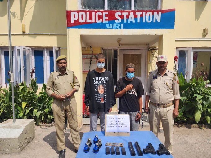 Jammu Kashmir Indian Army Arrest Two People With Pistols Hand Grenade Bombs In Uri