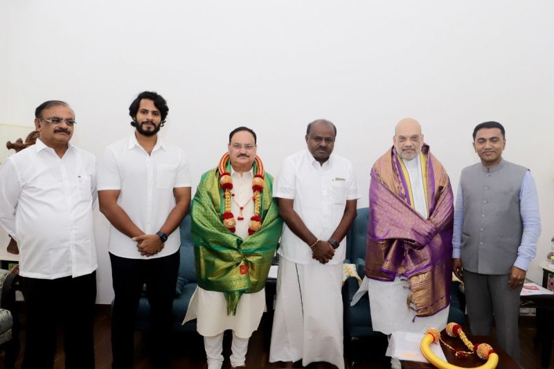 Big blow to opposition Janata Dal (S) joins NDA