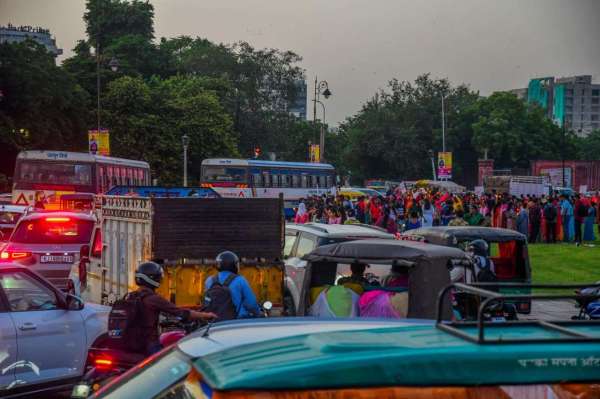demo at statue circle 