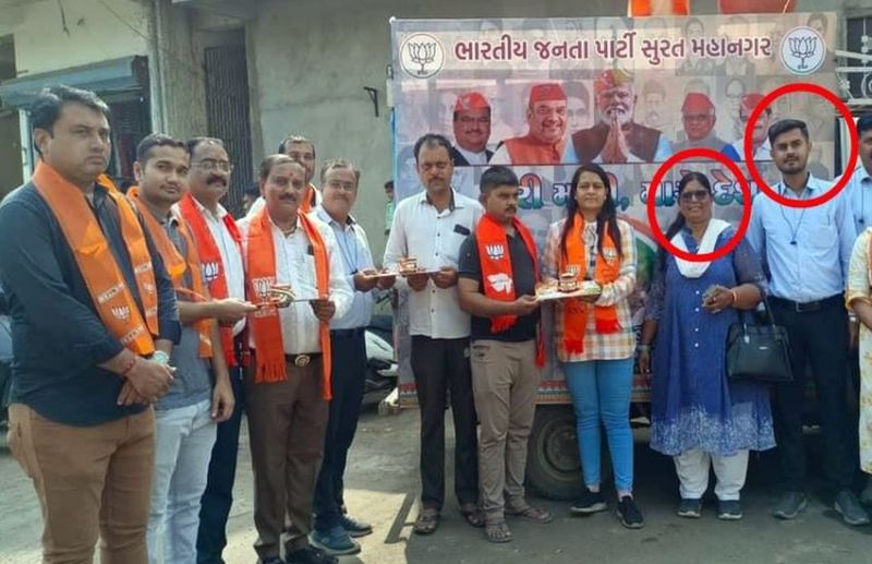Surat/ भाजपा की कलश यात्रा में शामिल मनपाकर्मियों को बर्खास्त करने की मांग