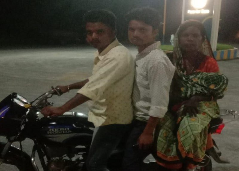 Newborn daed body on bike