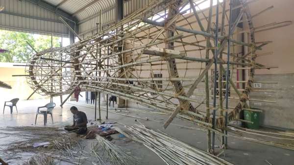 Ravana of Dussehra ground started taking shape