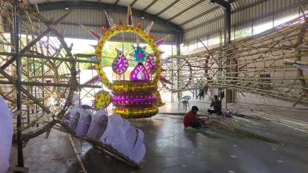 Ravana of Dussehra ground started taking shape