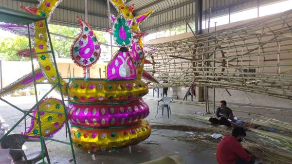 Ravana of Dussehra ground started taking shape