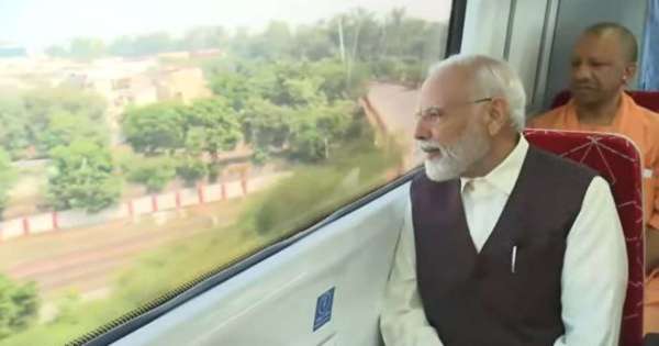 Prime Minister Narendra Modi traveled in RapidX train