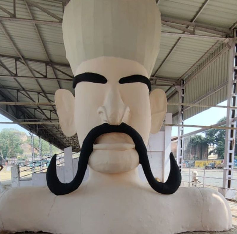 दशहरा मैदान में ५१ फीट ऊंचा पुतला, किला मैदान पर ३६० डिग्री घूमेगा रावण