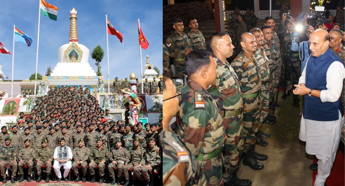 MP Rajnath Singh performed 'Shastra Puja' in Tawang and celebrated Dussehra with army at border