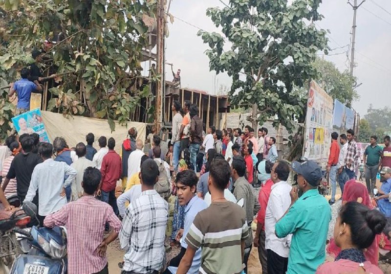 विशालकाय अजगर चढ़ा पेढ़ पर सर्पमित्र ने घंटों रेस्क्यू के बाद उतारा