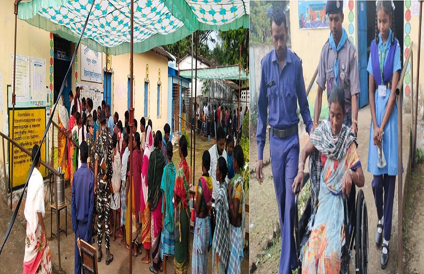 सुबह 6 बजे से ही वोट देने लगी लंबी कतार