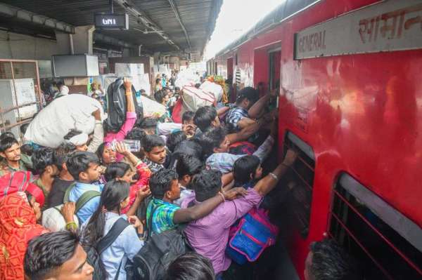 crowded railway station