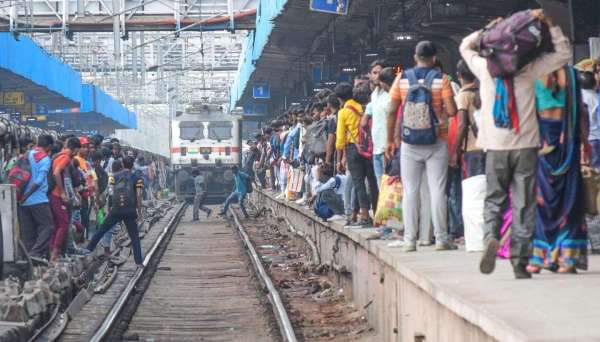crowded railway station