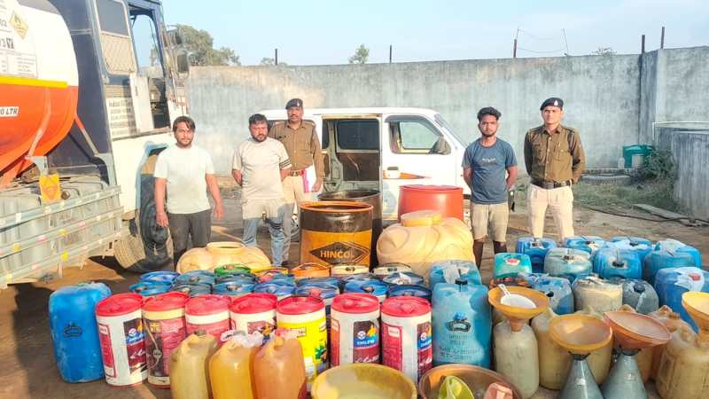 Korba news छुरी के ढाबा में छापा, ऑयल टैंकर से चोरी का खुलासा, 15 हजार लीटर डीजल जब्त