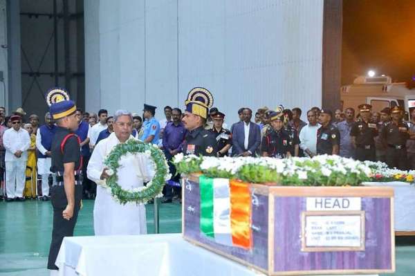 Martyr Pranjal's mortal remains reached Bengaluru